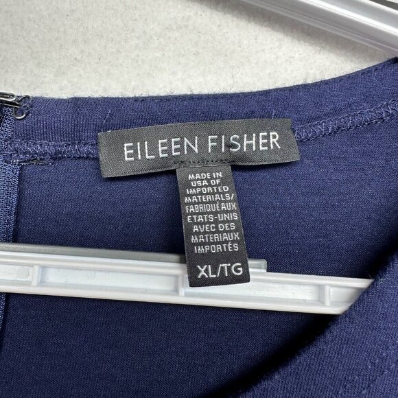 Eileen Fisher Womens Jumpsuit Viscose Stretch Sleeveless Size XL Blue Minimalist - Picture 3 of 12